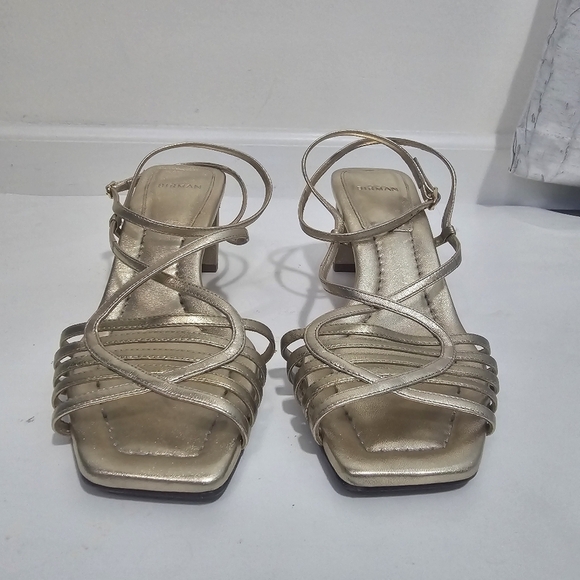 Alexandre Birman Naya Slingback Gold Strappy Heeled Sandal Metalic Evening Holid - Picture 6 of 12